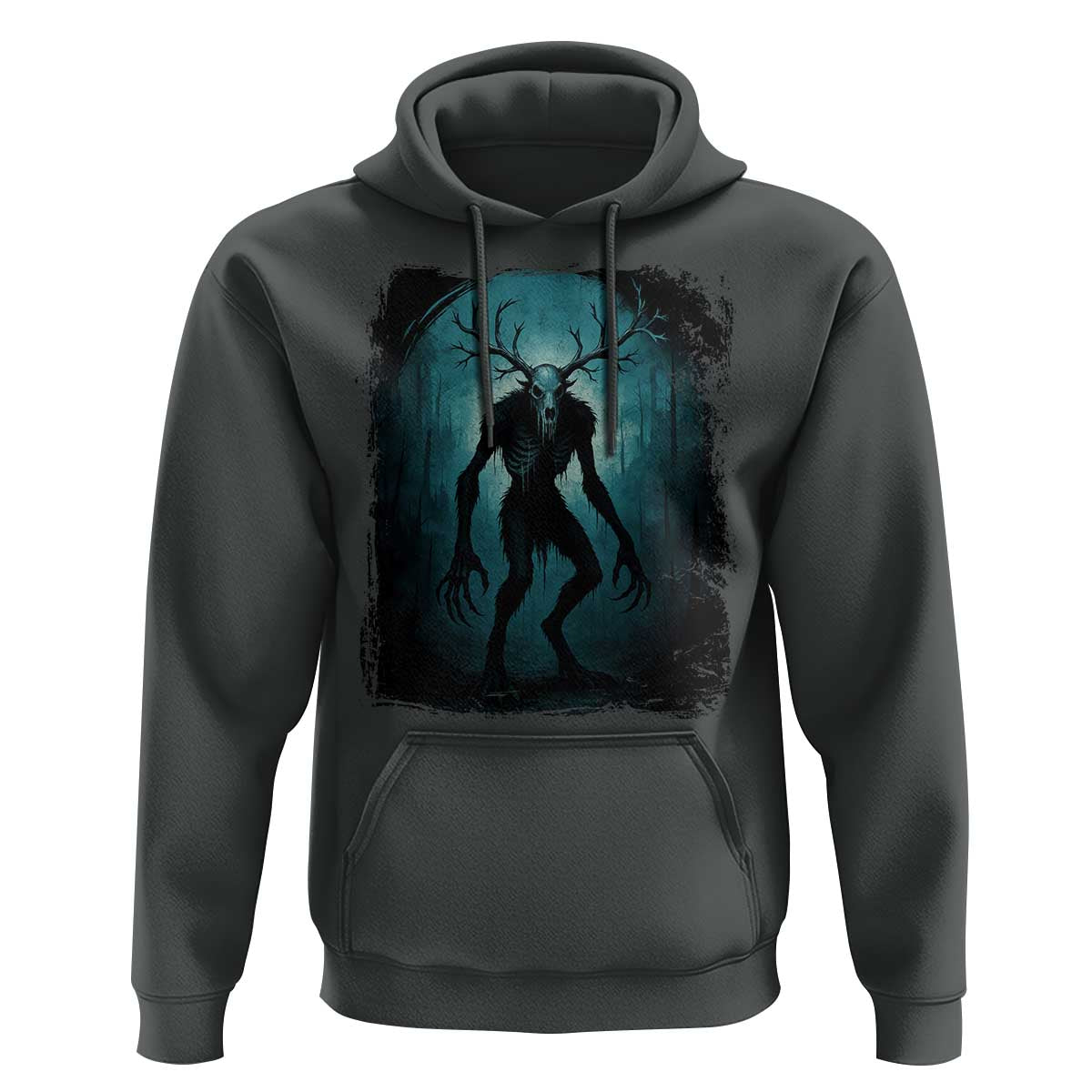 Wendigo Monster Skinwalker Mythical Cryptid Dark Forest Hoodie - Wonder Print Shop