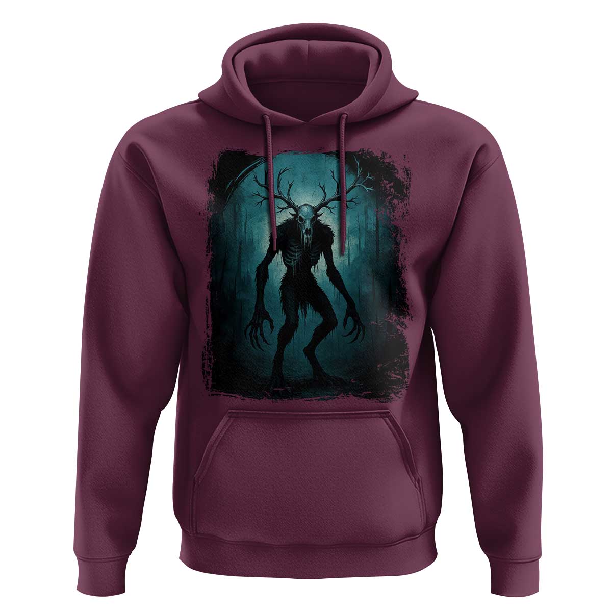 Wendigo Monster Skinwalker Mythical Cryptid Dark Forest Hoodie - Wonder Print Shop
