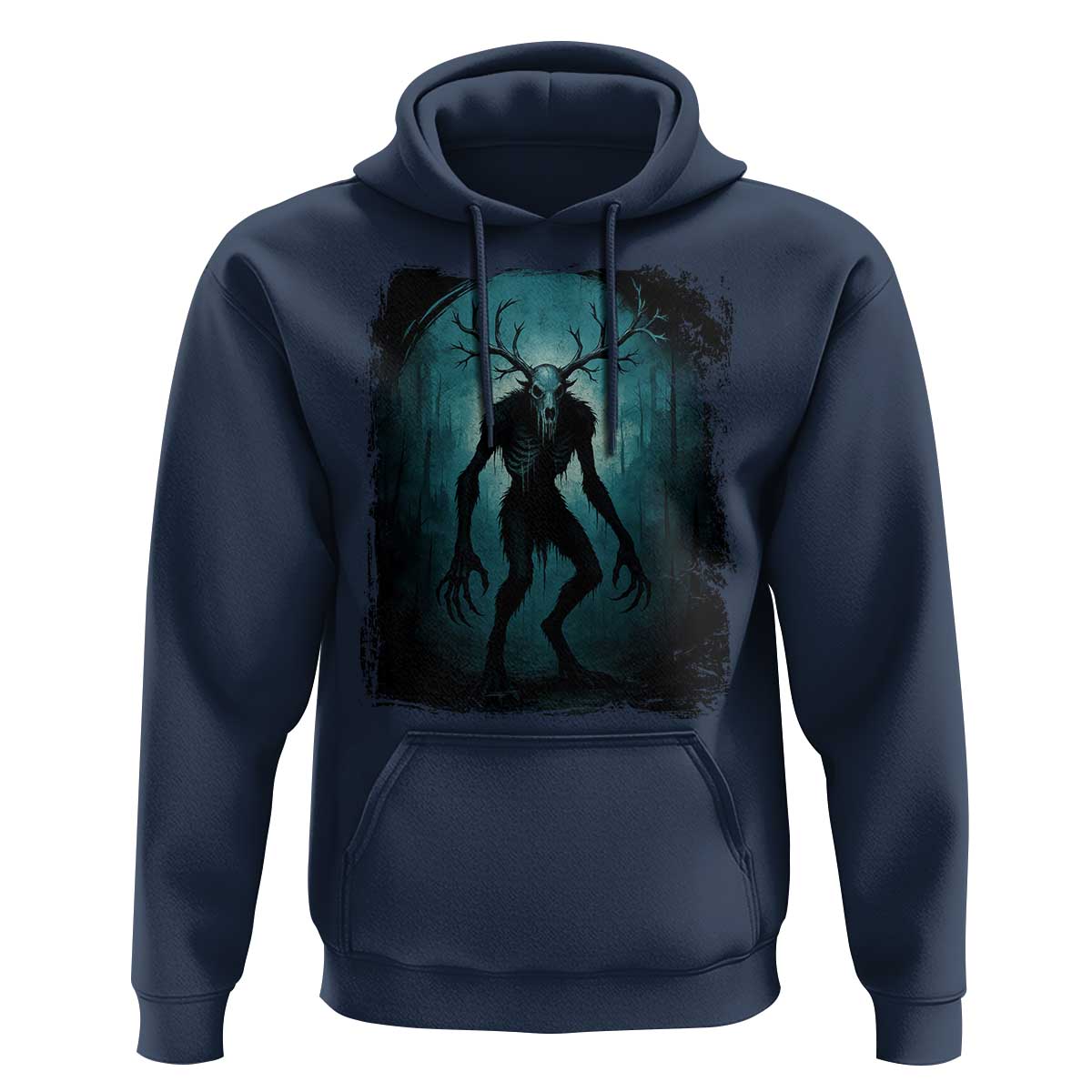 Wendigo Monster Skinwalker Mythical Cryptid Dark Forest Hoodie - Wonder Print Shop