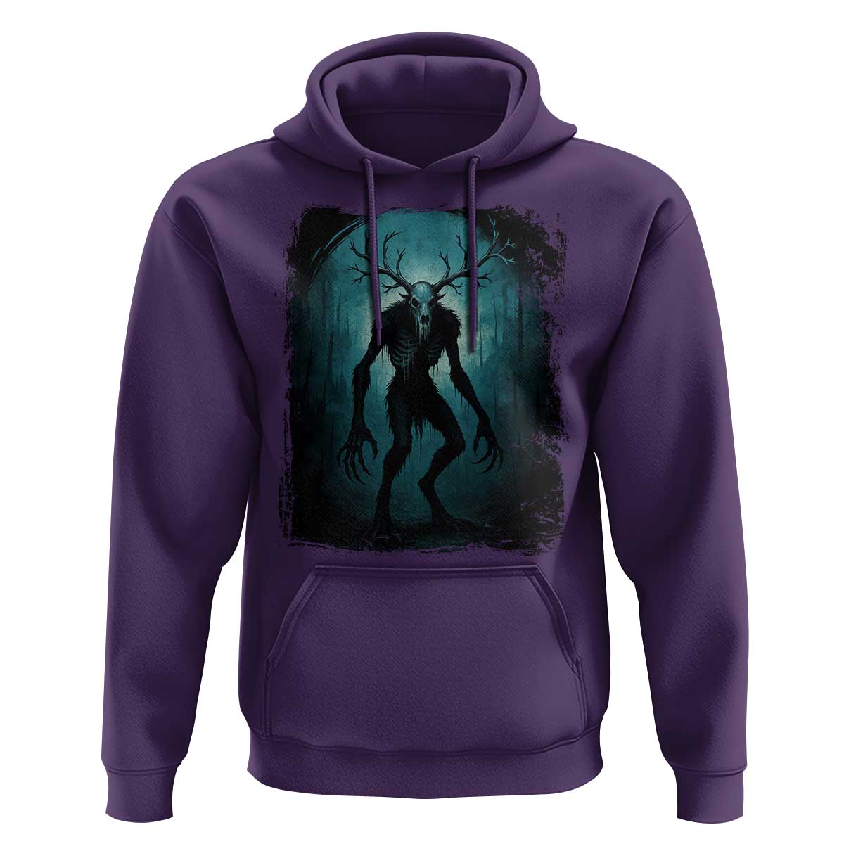 Wendigo Monster Skinwalker Mythical Cryptid Dark Forest Hoodie - Wonder Print Shop