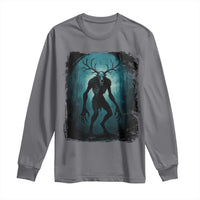 Wendigo Monster Skinwalker Mythical Cryptid Dark Forest Long Sleeve Shirt - Wonder Print Shop