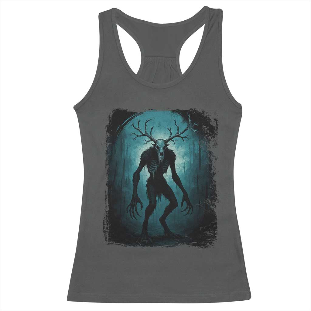 Wendigo Monster Skinwalker Mythical Cryptid Dark Forest Racerback Tank Top - Wonder Print Shop
