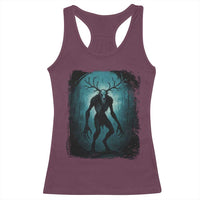 Wendigo Monster Skinwalker Mythical Cryptid Dark Forest Racerback Tank Top - Wonder Print Shop
