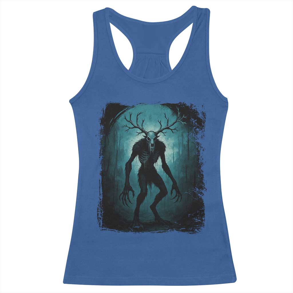 Wendigo Monster Skinwalker Mythical Cryptid Dark Forest Racerback Tank Top - Wonder Print Shop