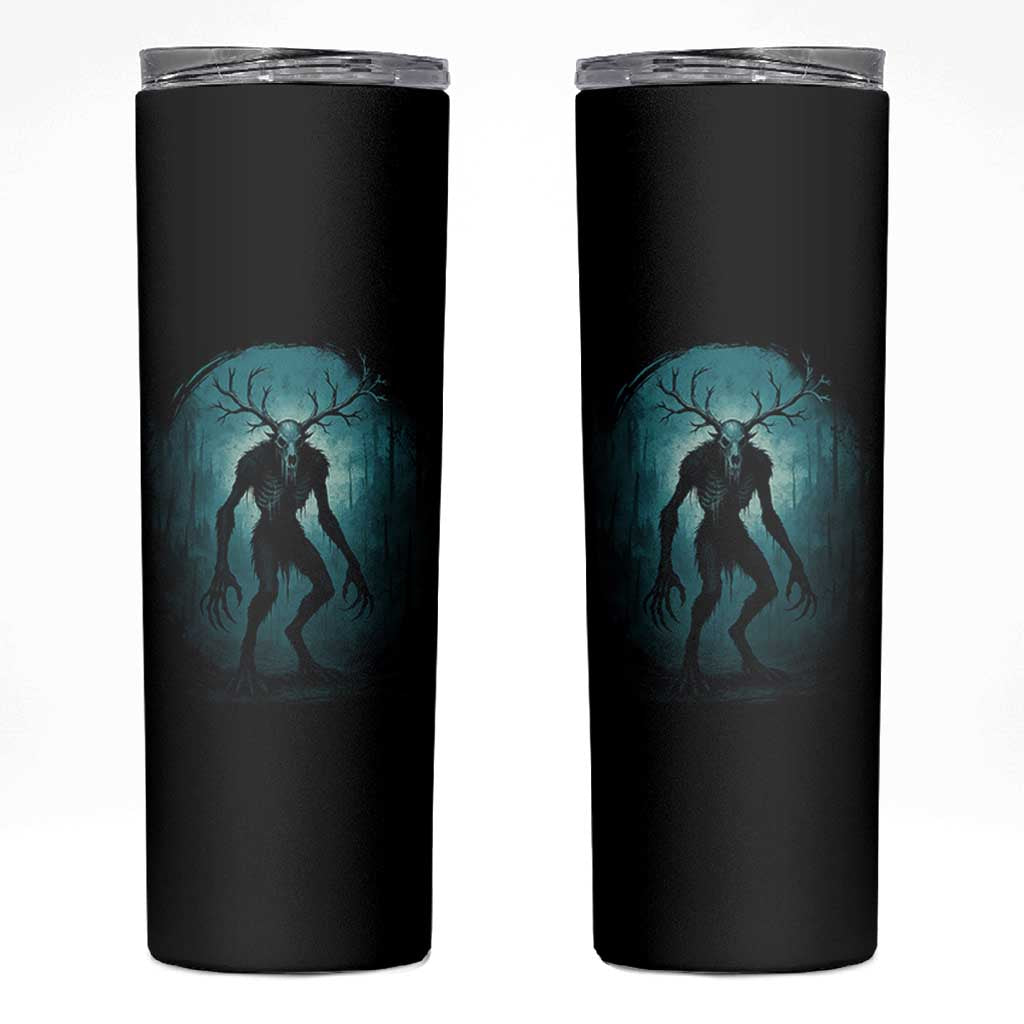 Wendigo Monster Skinwalker Mythical Cryptid Dark Forest Skinny Tumbler - Wonder Print Shop
