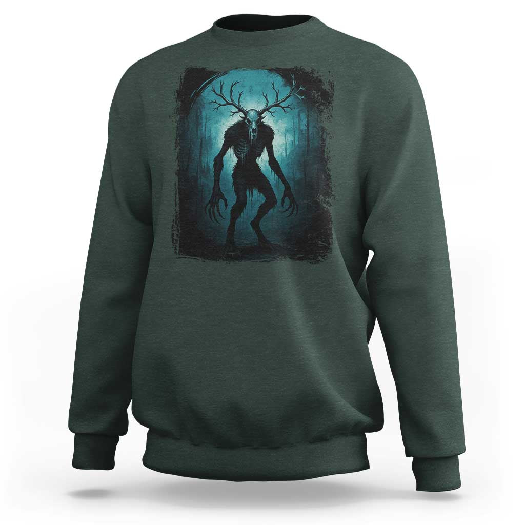 Wendigo Monster Skinwalker Mythical Cryptid Dark Forest Sweatshirt - Wonder Print Shop