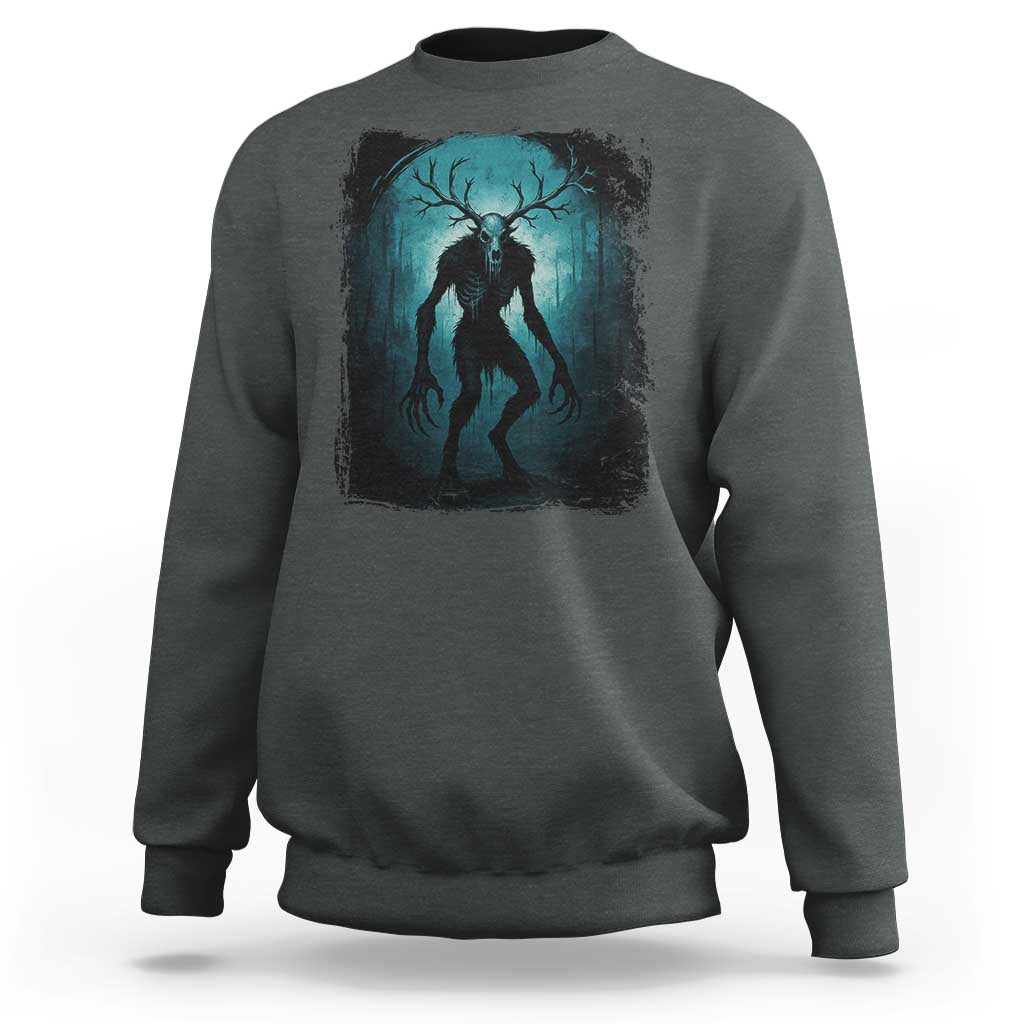 Wendigo Monster Skinwalker Mythical Cryptid Dark Forest Sweatshirt - Wonder Print Shop