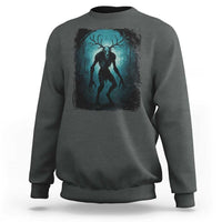 Wendigo Monster Skinwalker Mythical Cryptid Dark Forest Sweatshirt - Wonder Print Shop