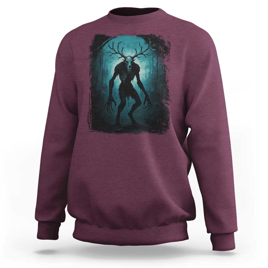 Wendigo Monster Skinwalker Mythical Cryptid Dark Forest Sweatshirt - Wonder Print Shop