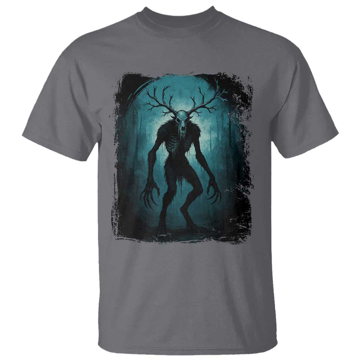 Wendigo Monster Skinwalker Mythical Cryptid Dark Forest T Shirt - Wonder Print Shop