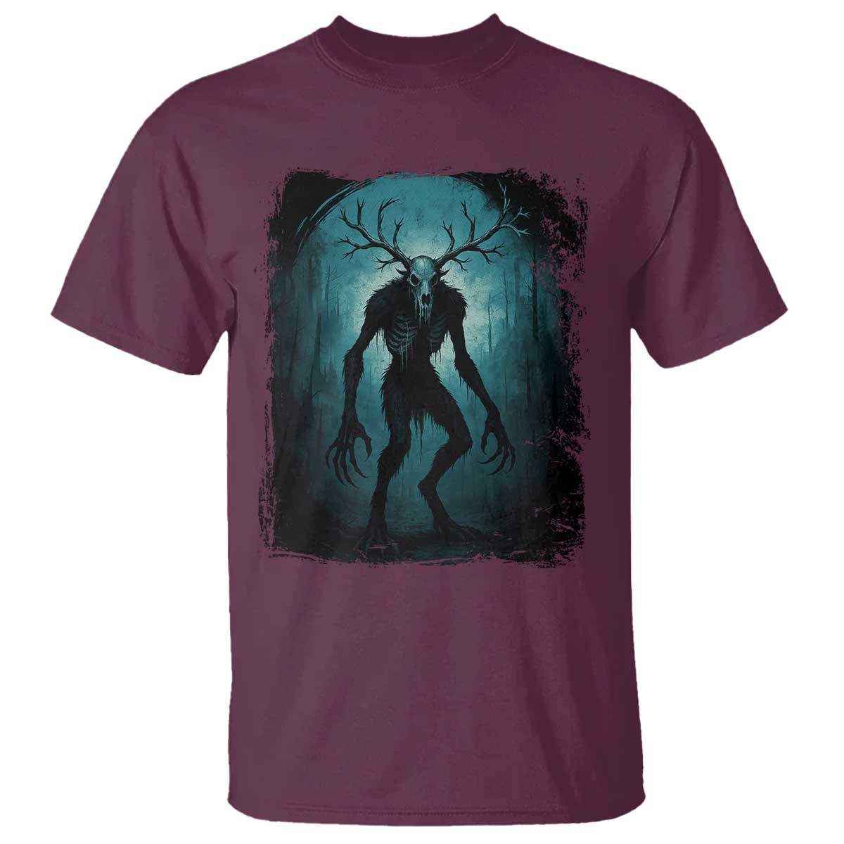 Wendigo Monster Skinwalker Mythical Cryptid Dark Forest T Shirt - Wonder Print Shop