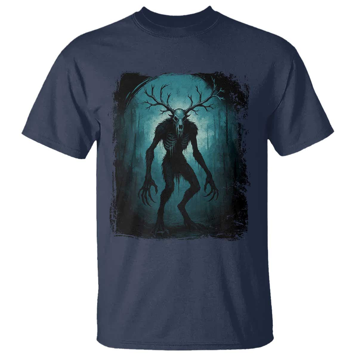 Wendigo Monster Skinwalker Mythical Cryptid Dark Forest T Shirt - Wonder Print Shop