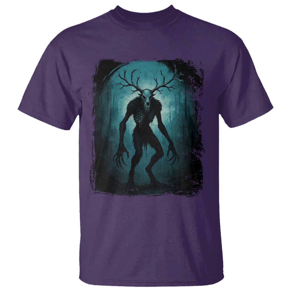 Wendigo Monster Skinwalker Mythical Cryptid Dark Forest T Shirt - Wonder Print Shop