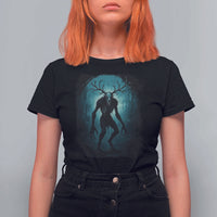Wendigo Monster Skinwalker Mythical Cryptid Dark Forest T Shirt For Women - Wonder Print Shop