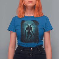 Wendigo Monster Skinwalker Mythical Cryptid Dark Forest T Shirt For Women - Wonder Print Shop