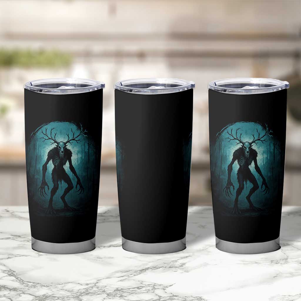 Wendigo Monster Skinwalker Mythical Cryptid Dark Forest Tumbler Cup - Wonder Print Shop