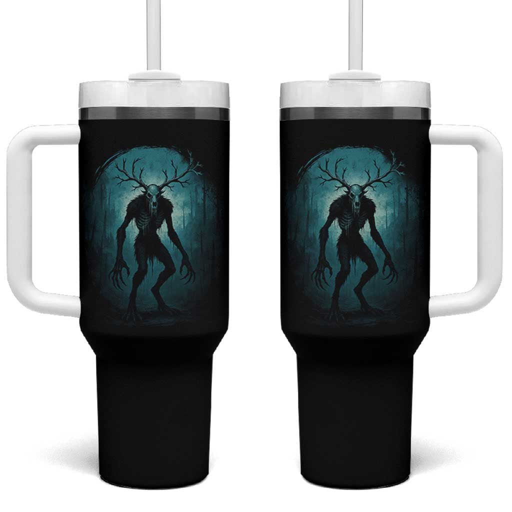 Wendigo Monster Skinwalker Mythical Cryptid Dark Forest Tumbler With Handle - Wonder Print Shop