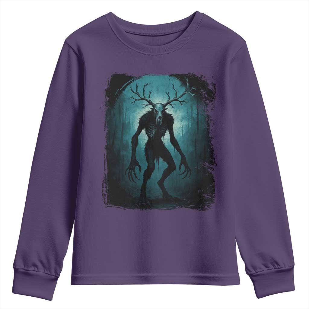 Wendigo Monster Skinwalker Mythical Cryptid Dark Forest Youth Sweatshirt - Wonder Print Shop