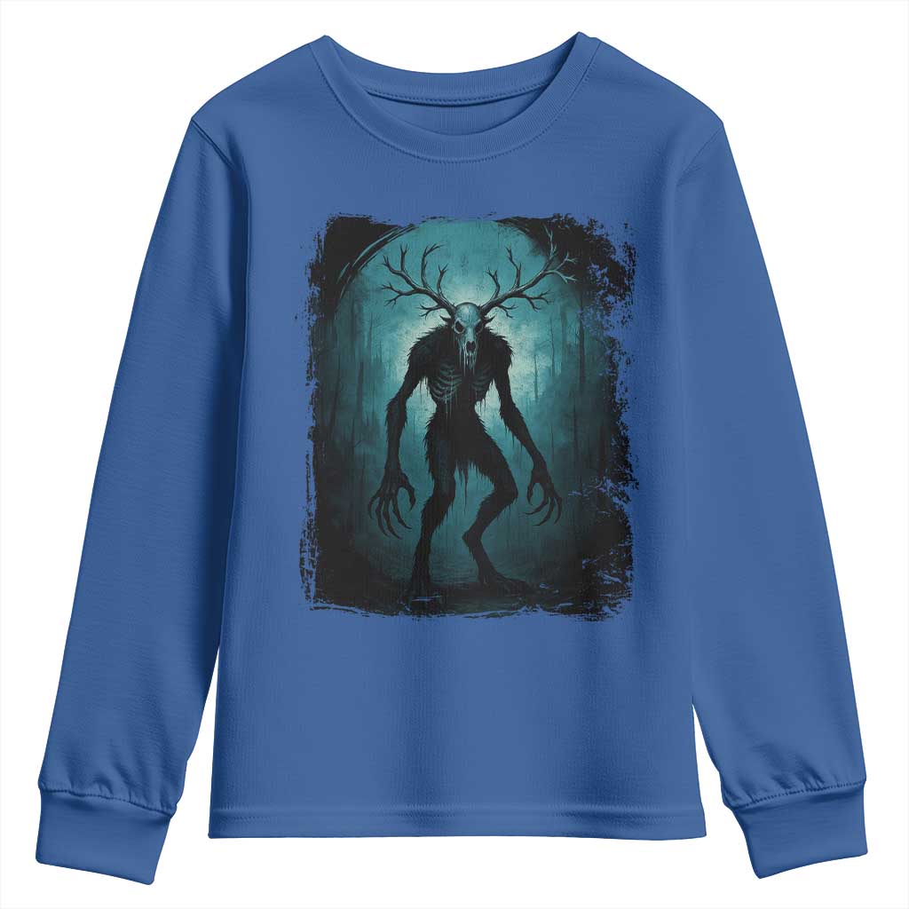 Wendigo Monster Skinwalker Mythical Cryptid Dark Forest Youth Sweatshirt - Wonder Print Shop