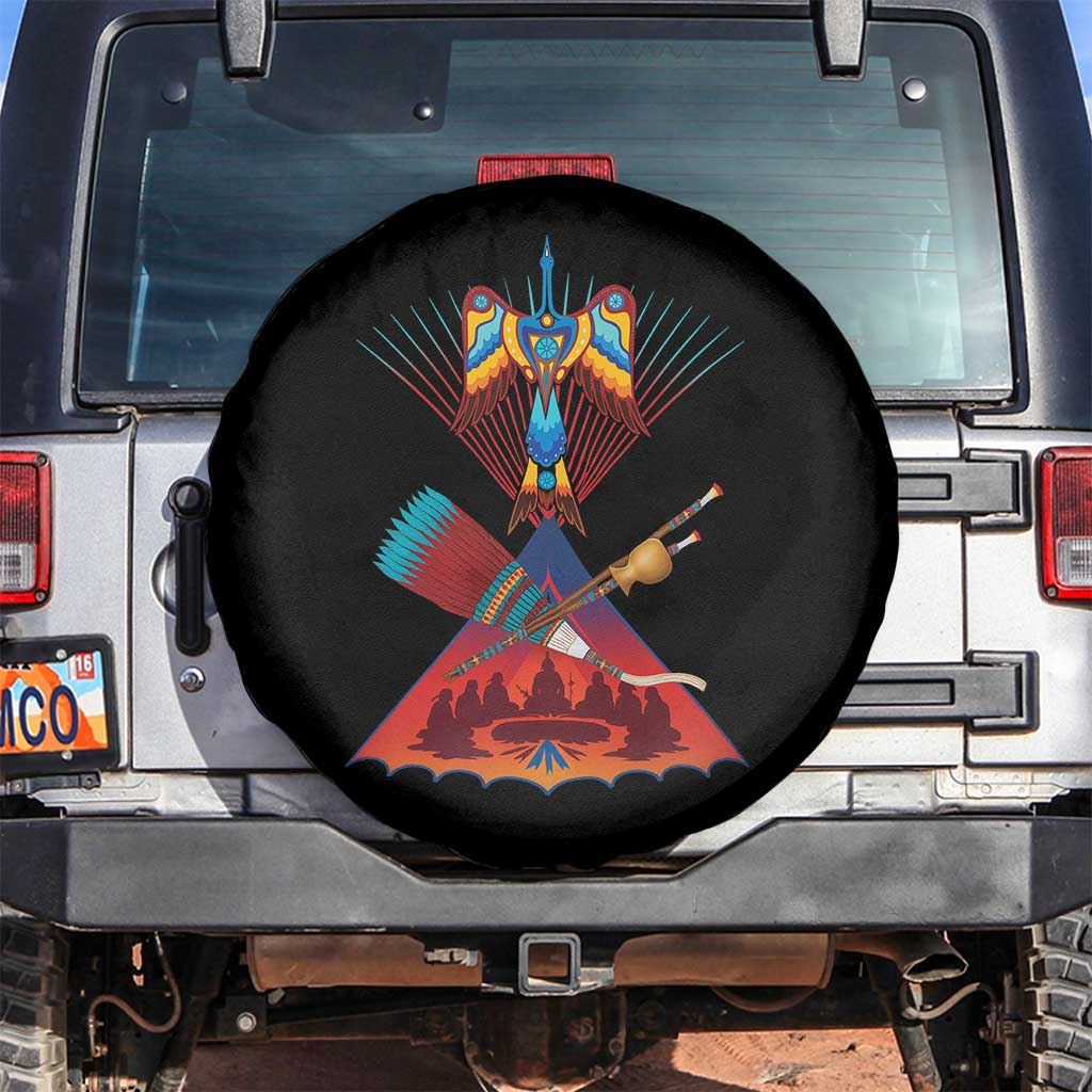 Native American Indigenous Heritage Peyote Water Bird Spare Tire Cover - Wonder Print Shop