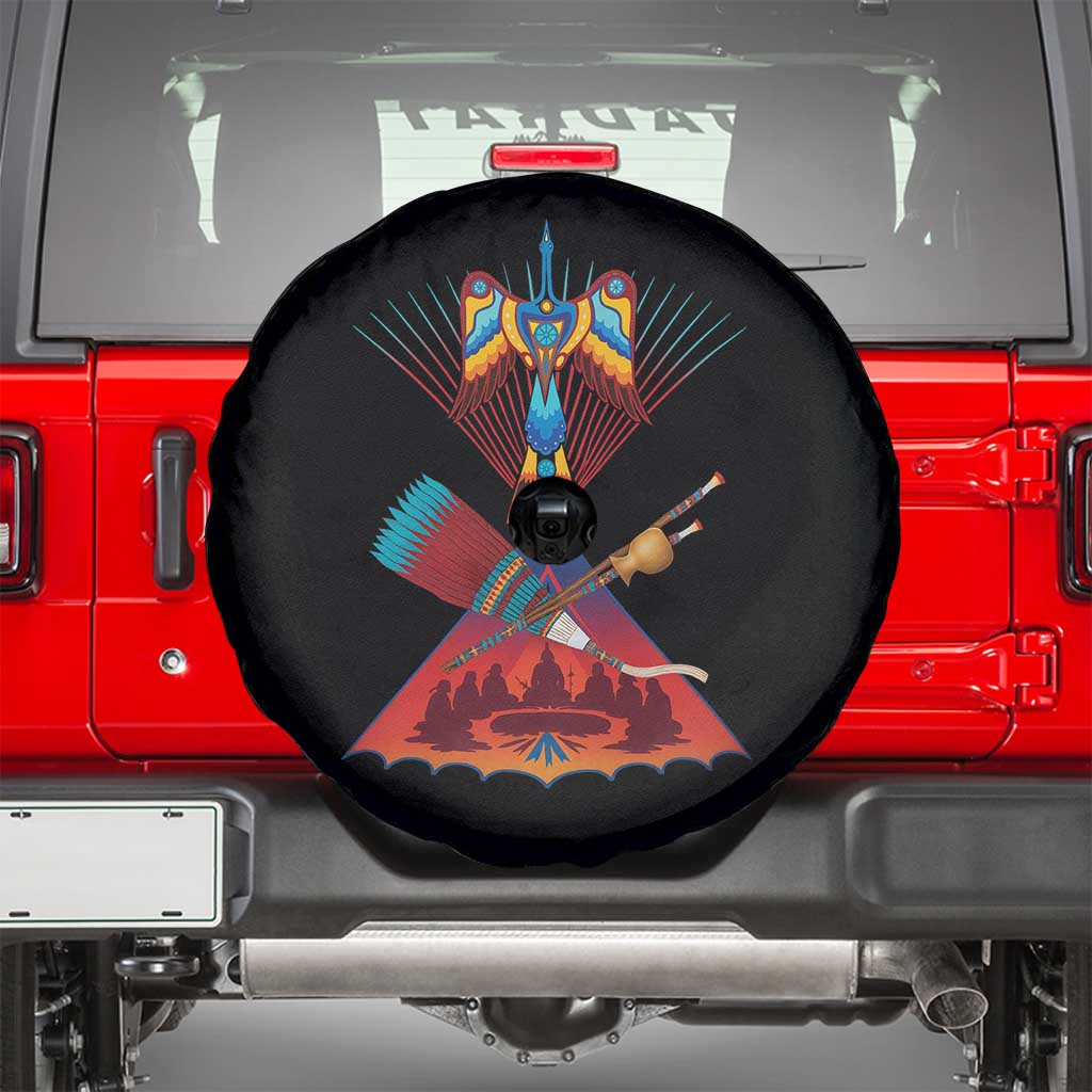 Native American Indigenous Heritage Peyote Water Bird Spare Tire Cover - Wonder Print Shop