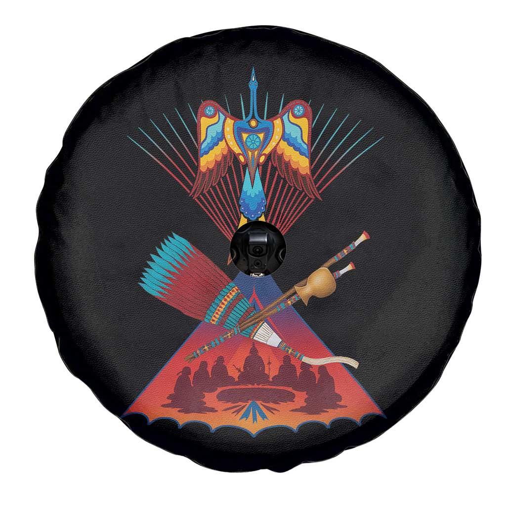 Native American Indigenous Heritage Peyote Water Bird Spare Tire Cover - Wonder Print Shop