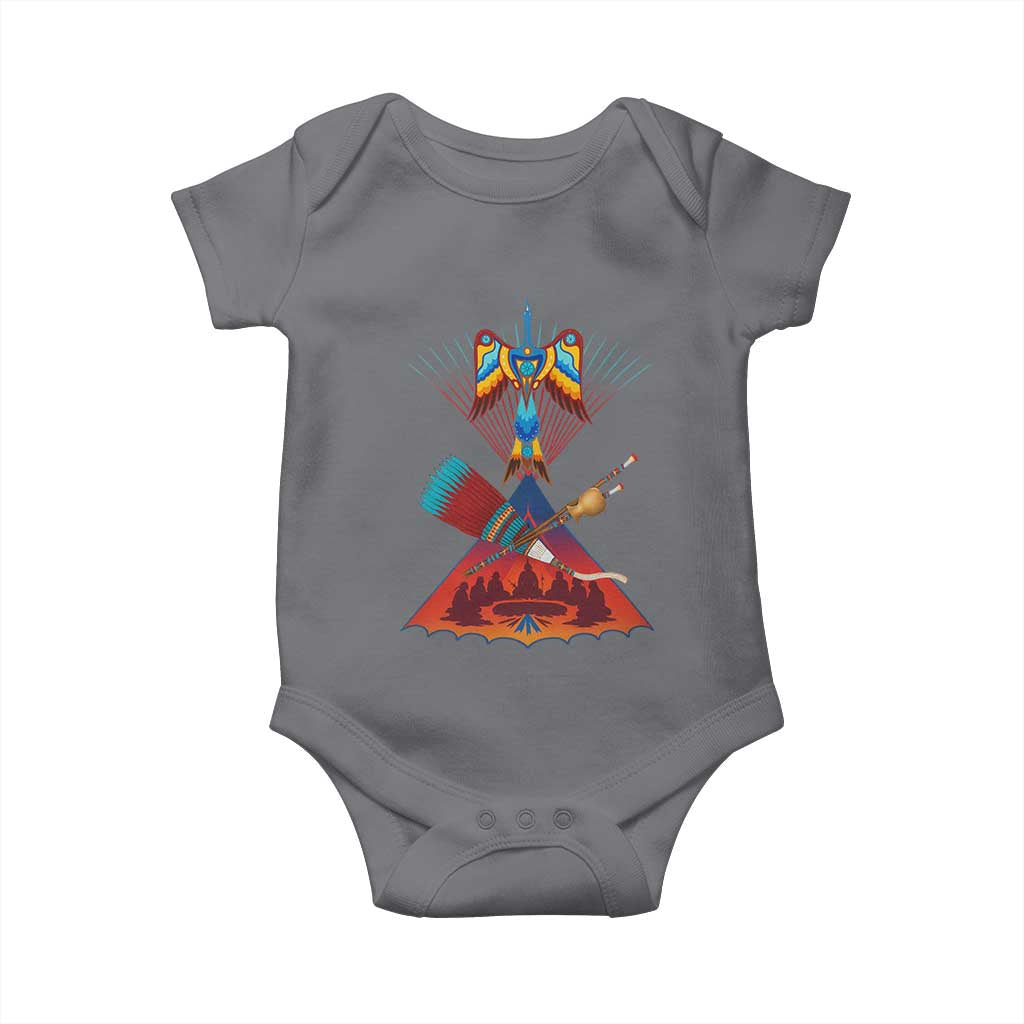 Native American Indigenous Heritage Peyote Water Bird Baby Onesie - Wonder Print Shop