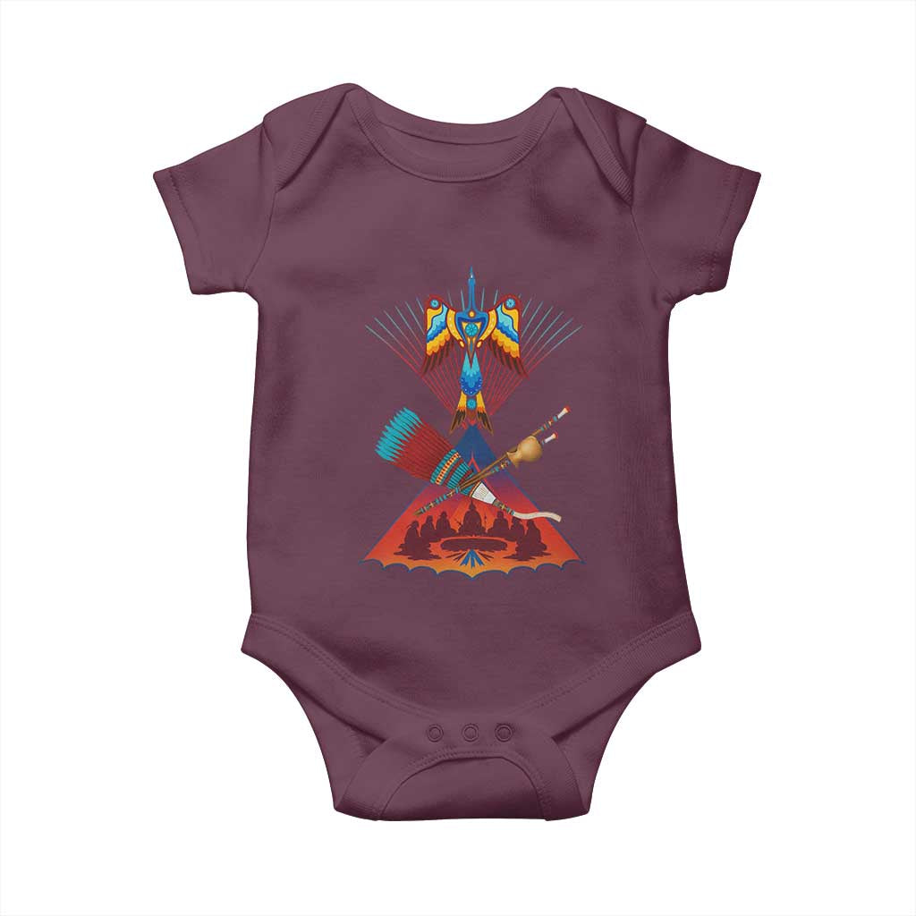 Native American Indigenous Heritage Peyote Water Bird Baby Onesie - Wonder Print Shop