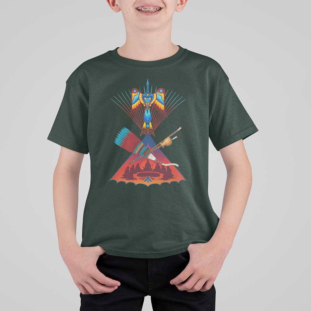 Native American Indigenous Heritage Peyote Water Bird T Shirt For Kid - Wonder Print Shop
