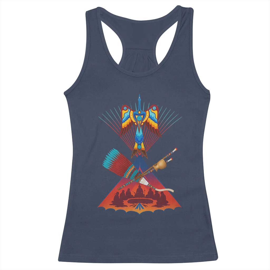 Native American Indigenous Heritage Peyote Water Bird Racerback Tank Top - Wonder Print Shop