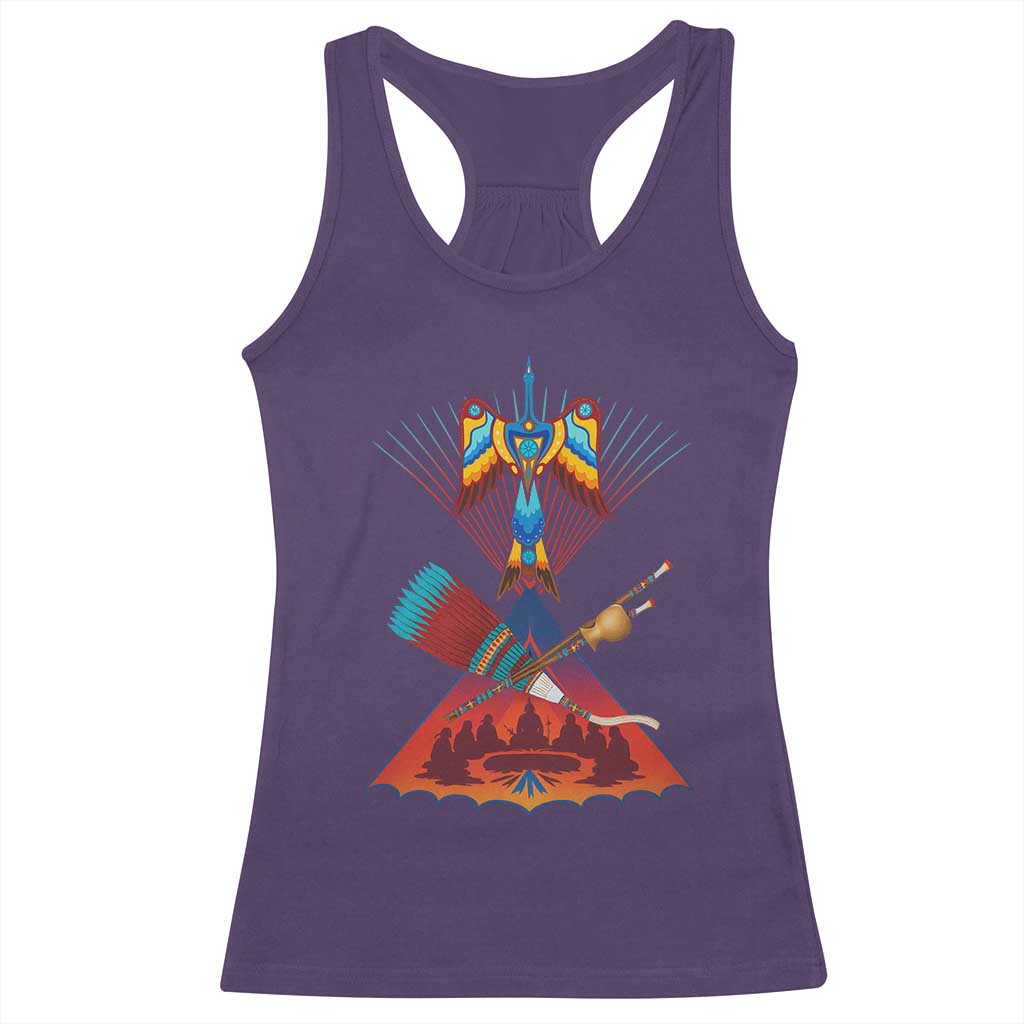 Native American Indigenous Heritage Peyote Water Bird Racerback Tank Top - Wonder Print Shop