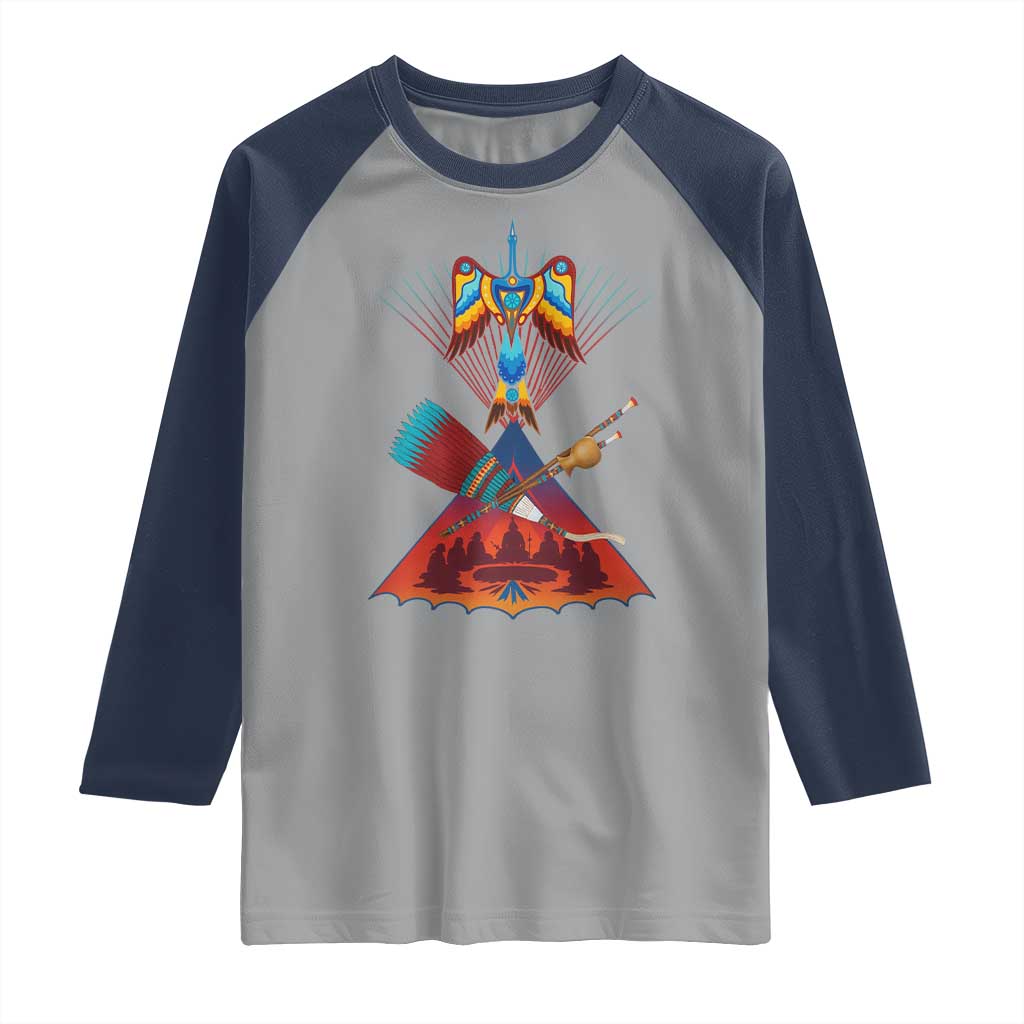 Native American Indigenous Heritage Peyote Water Bird Raglan Shirt - Wonder Print Shop