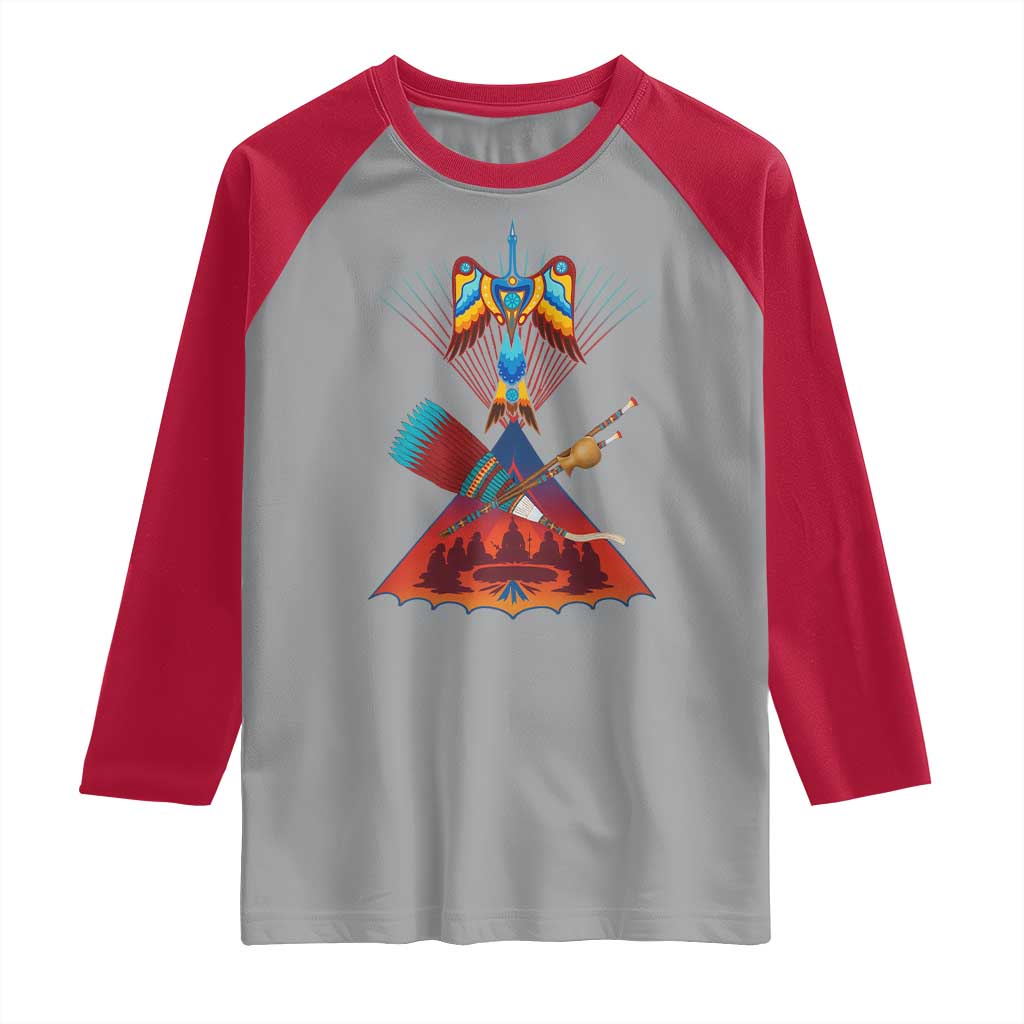 Native American Indigenous Heritage Peyote Water Bird Raglan Shirt - Wonder Print Shop