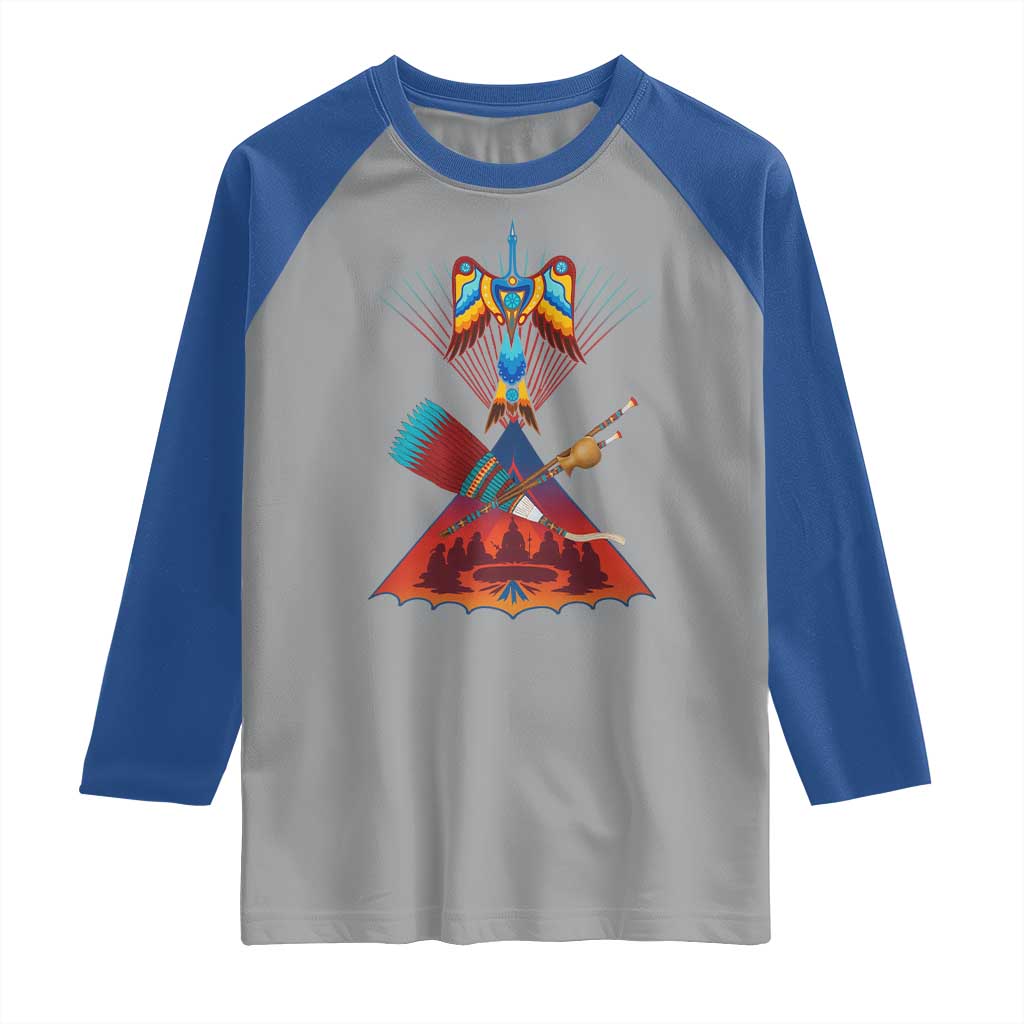 Native American Indigenous Heritage Peyote Water Bird Raglan Shirt - Wonder Print Shop
