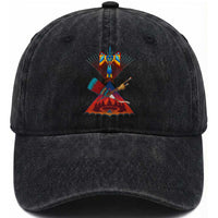 Native American Indigenous Heritage Peyote Water Bird Washed Cotton Baseball Cap