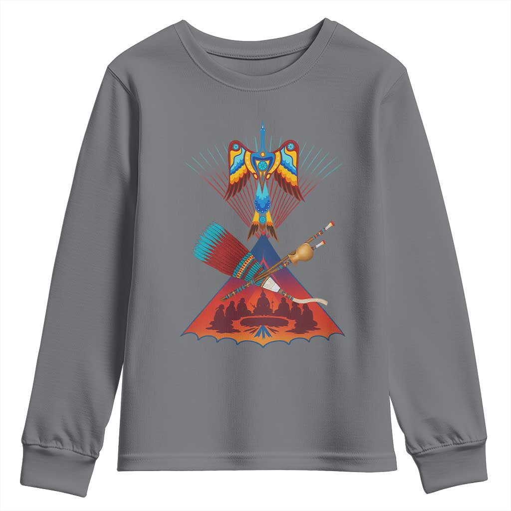 Native American Indigenous Heritage Peyote Water Bird Youth Sweatshirt - Wonder Print Shop
