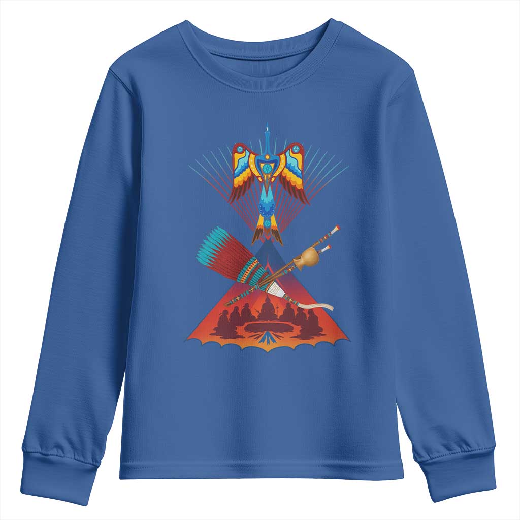 Native American Indigenous Heritage Peyote Water Bird Youth Sweatshirt - Wonder Print Shop