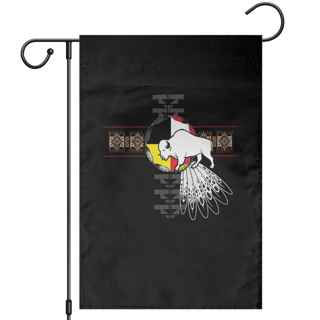 Native American White Buffalo Garden Flag Seven Sacred Grandfather Teachings - Wonder Print Shop