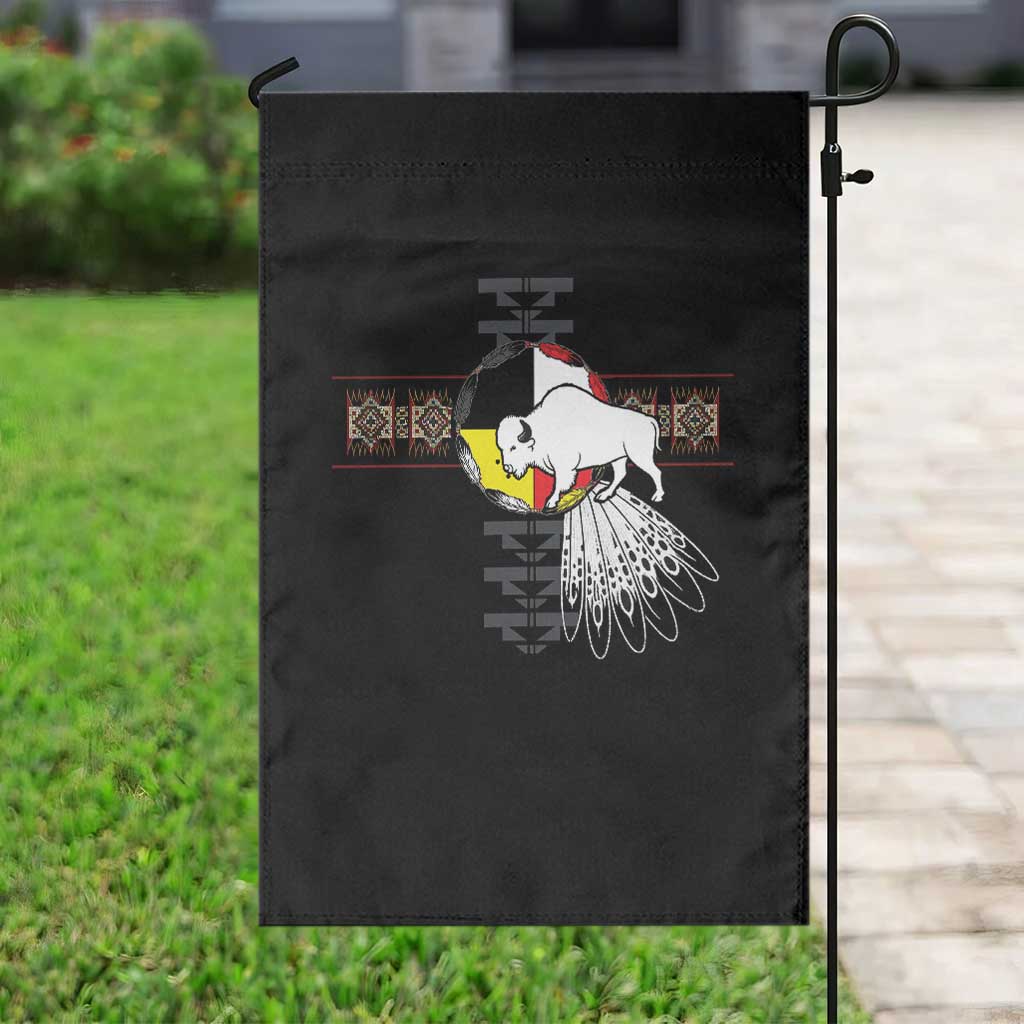 Native American White Buffalo Garden Flag Seven Sacred Grandfather Teachings - Wonder Print Shop