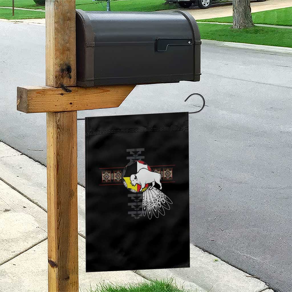 Native American White Buffalo Garden Flag Seven Sacred Grandfather Teachings - Wonder Print Shop