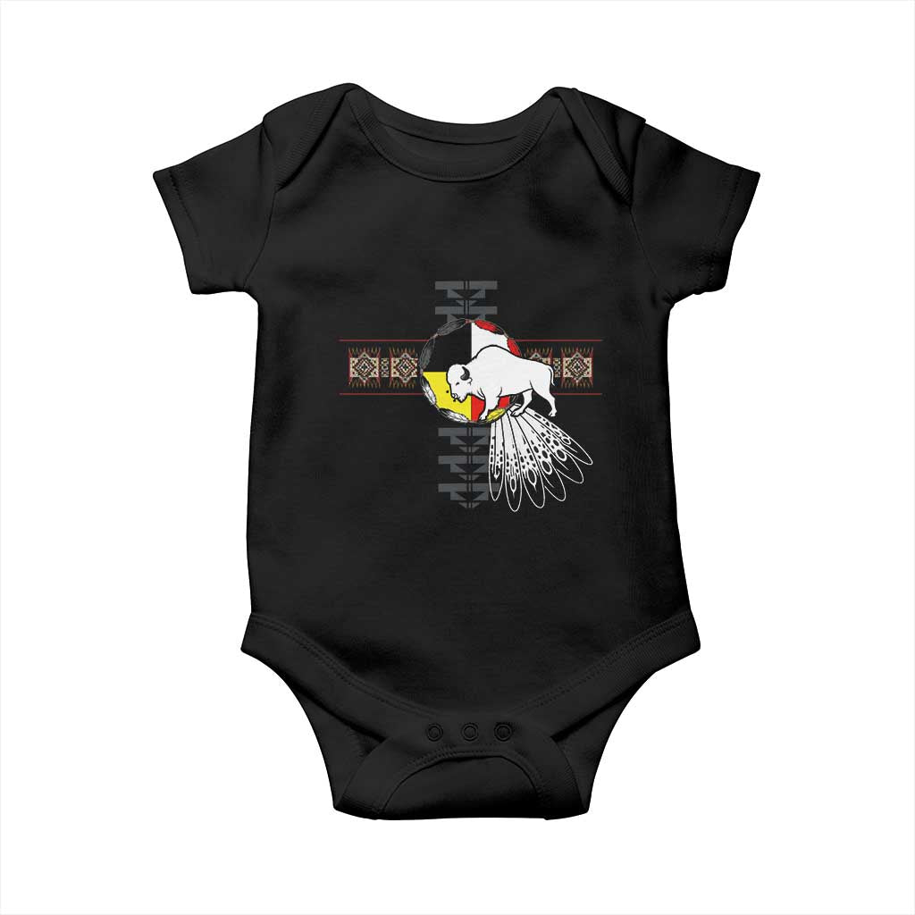 Native American White Buffalo Baby Onesie Seven Sacred Grandfather Teachings - Wonder Print Shop