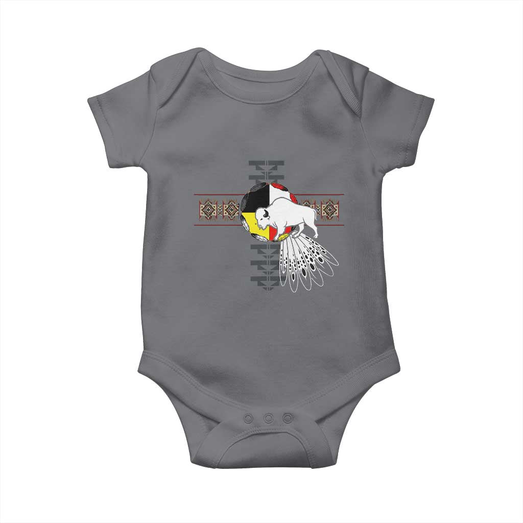 Native American White Buffalo Baby Onesie Seven Sacred Grandfather Teachings - Wonder Print Shop