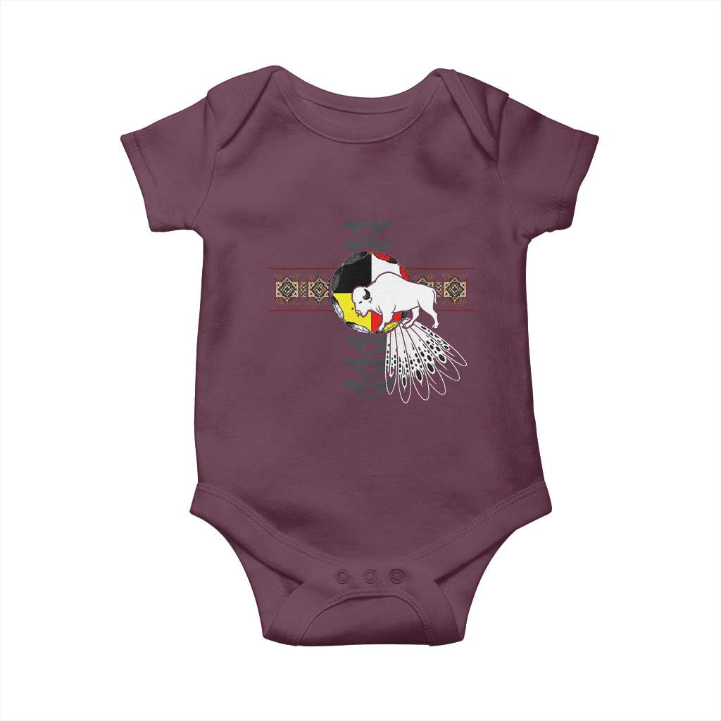 Native American White Buffalo Baby Onesie Seven Sacred Grandfather Teachings - Wonder Print Shop