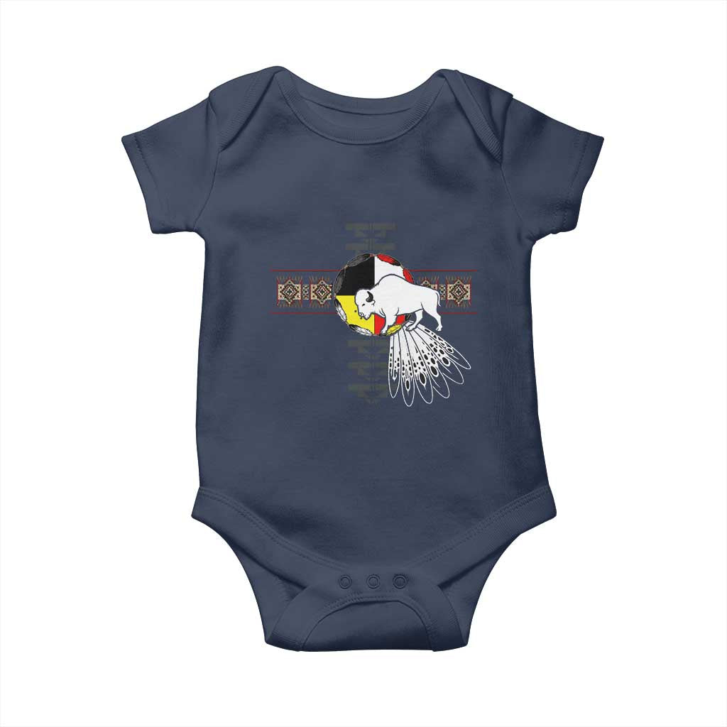 Native American White Buffalo Baby Onesie Seven Sacred Grandfather Teachings - Wonder Print Shop