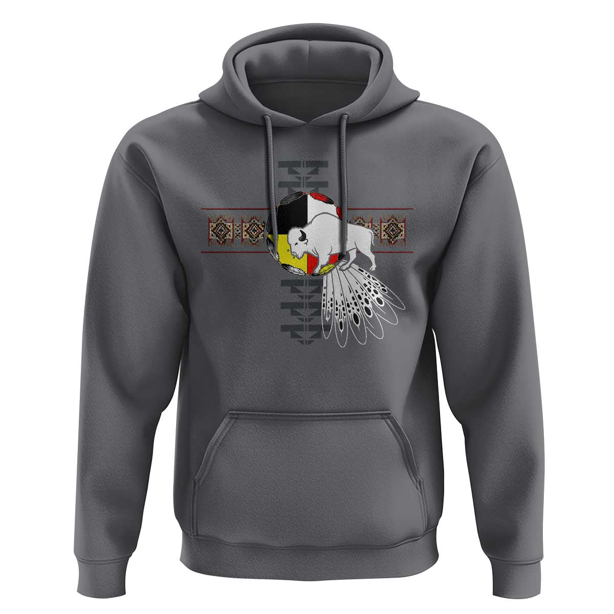 Native American White Buffalo Hoodie Seven Sacred Grandfather Teachings - Wonder Print Shop