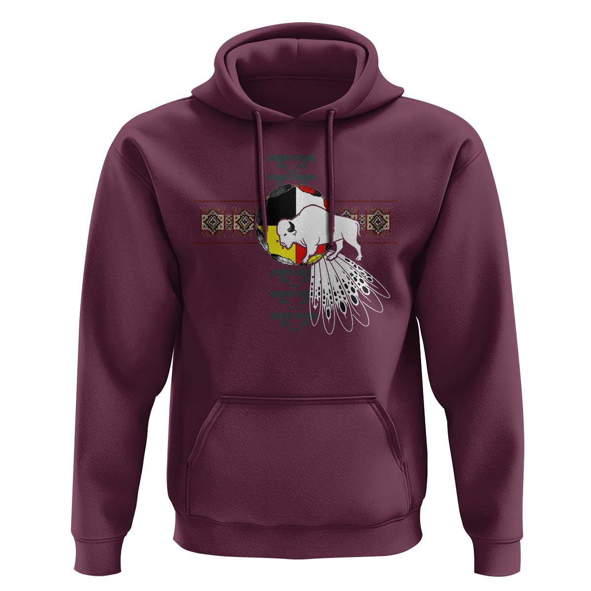 Native American White Buffalo Hoodie Seven Sacred Grandfather Teachings - Wonder Print Shop
