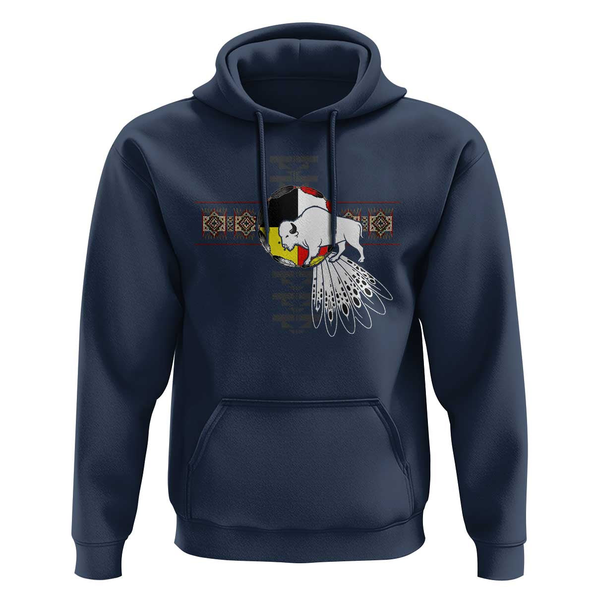 Native American White Buffalo Hoodie Seven Sacred Grandfather Teachings - Wonder Print Shop