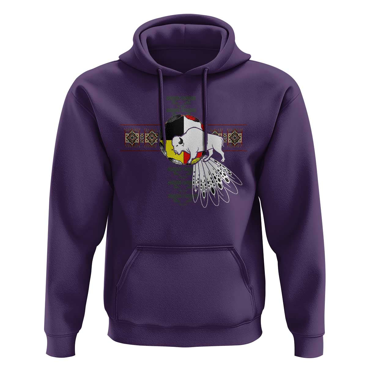 Native American White Buffalo Hoodie Seven Sacred Grandfather Teachings - Wonder Print Shop
