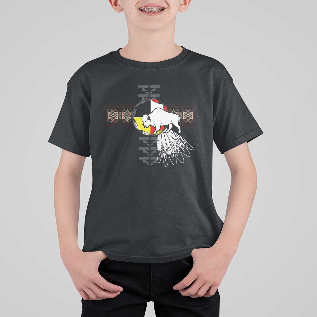 Native American White Buffalo T Shirt For Kid Seven Sacred Grandfather Teachings - Wonder Print Shop