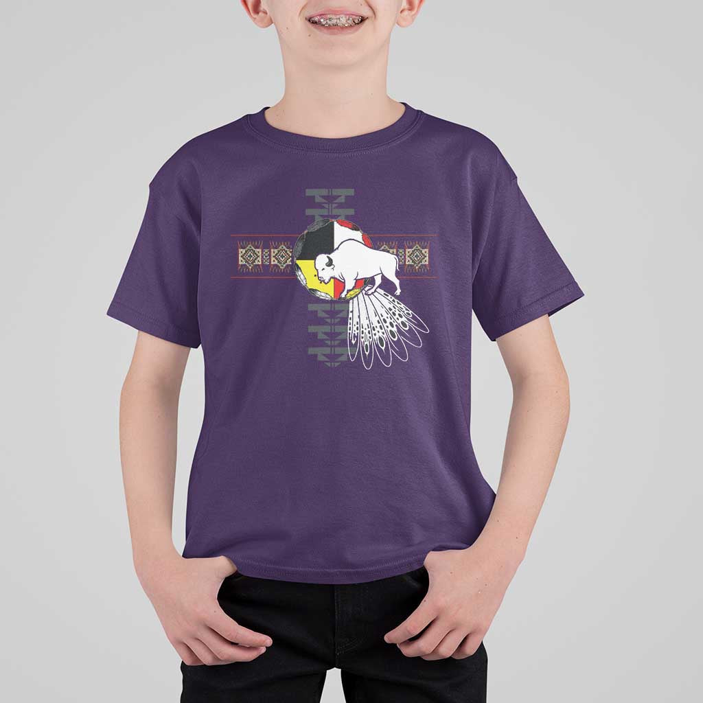 Native American White Buffalo T Shirt For Kid Seven Sacred Grandfather Teachings - Wonder Print Shop